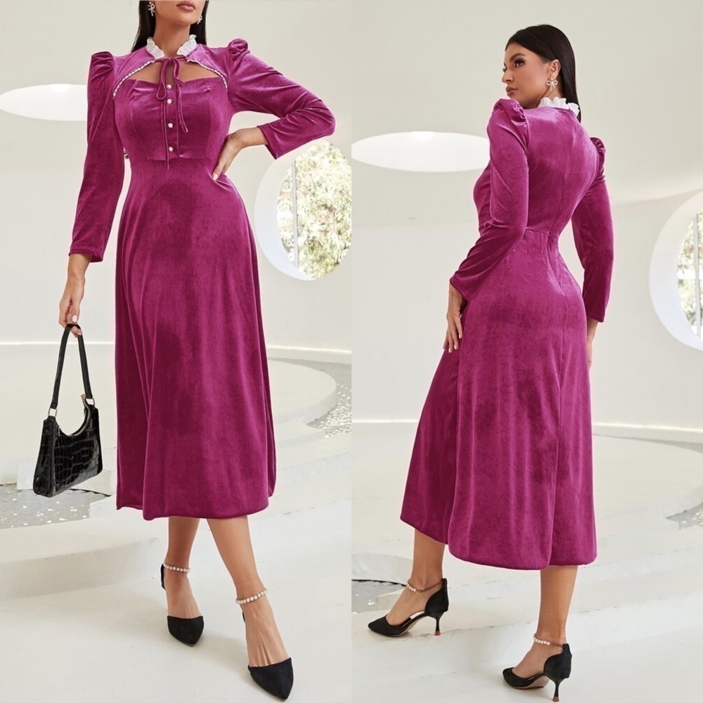 Victorian Style Purple Velvet Dress
